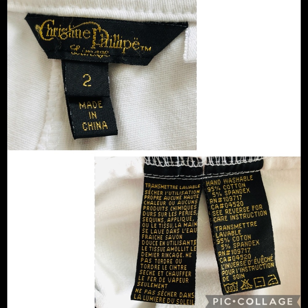 Christine Phillipe Denim Jeans Size 2 Embroidered Stretch fabric and pockets - Picture 6 of 13